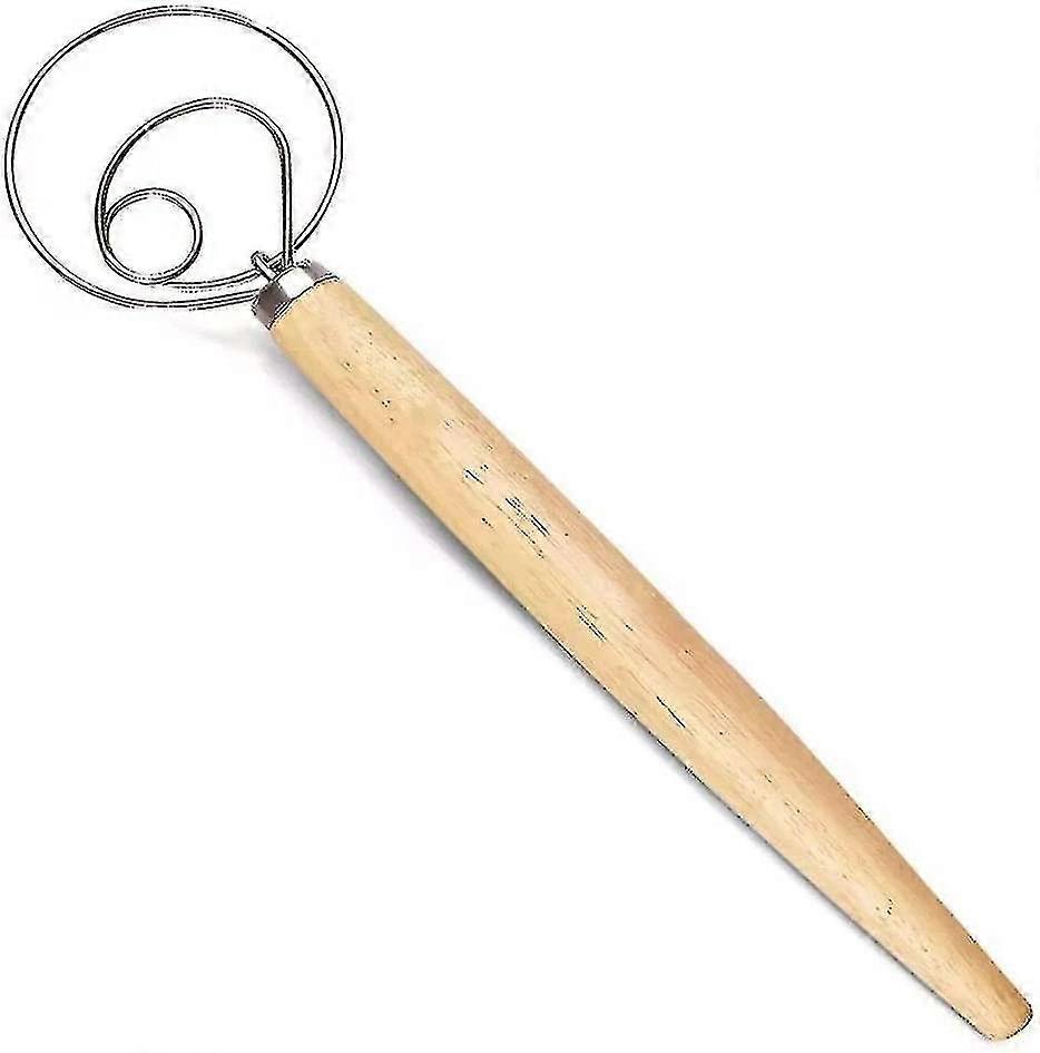 Stainless Steel Danish Dough Whisk & Hook - Essential Bread Making Tool for Perfectly Mixed Dough and Artisan Breads