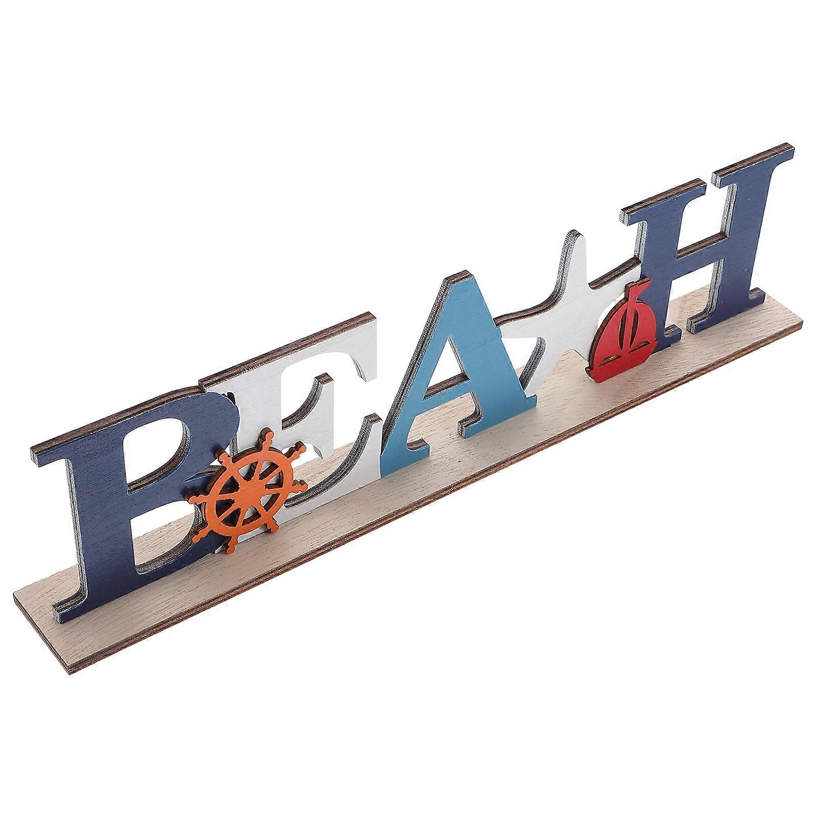 木製ワードサイン地中海スタイルのホームデコレーションデスクトップクラフト1セット