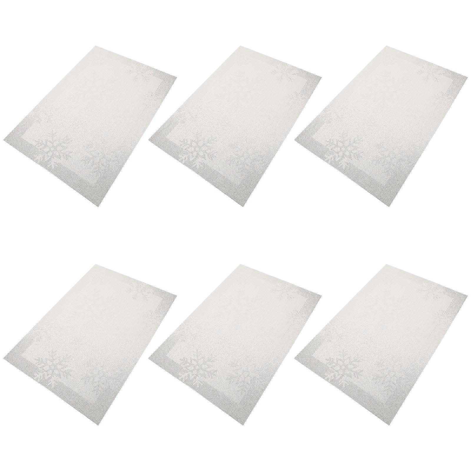 Festival Table Mats Dining Table Insulation Pads PVC Material Rectangular Shape 6Pcs