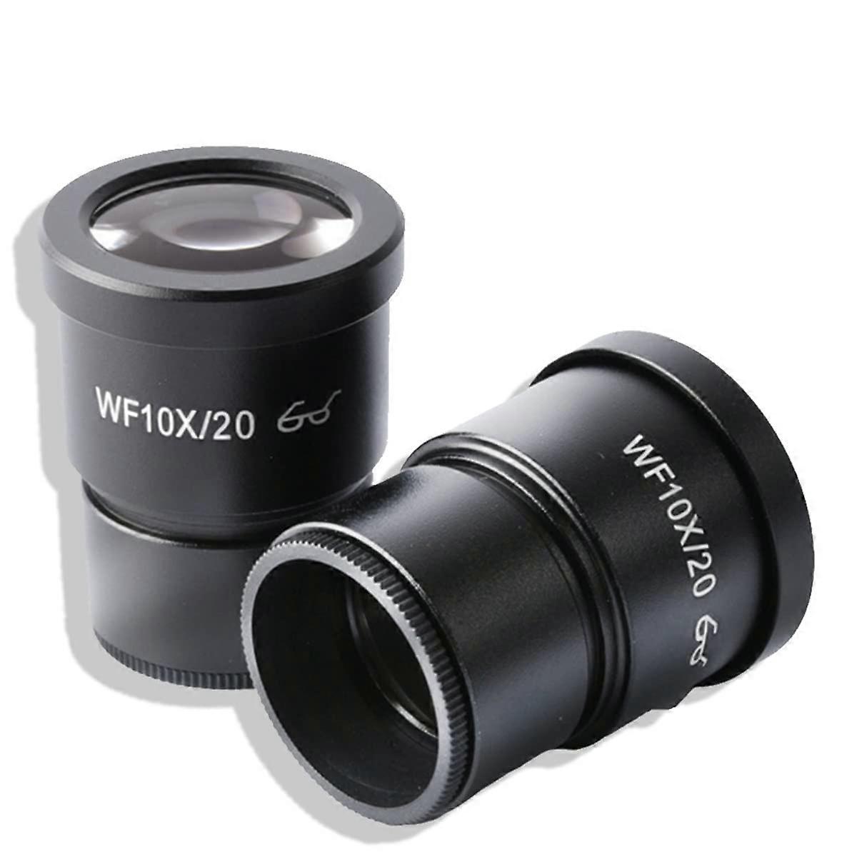 Microscope 2 Pieces WF10X/20 Interface 30 mm Stereo Microscope Wide Angle Eyepiece Large Field of View Eye Point 10X