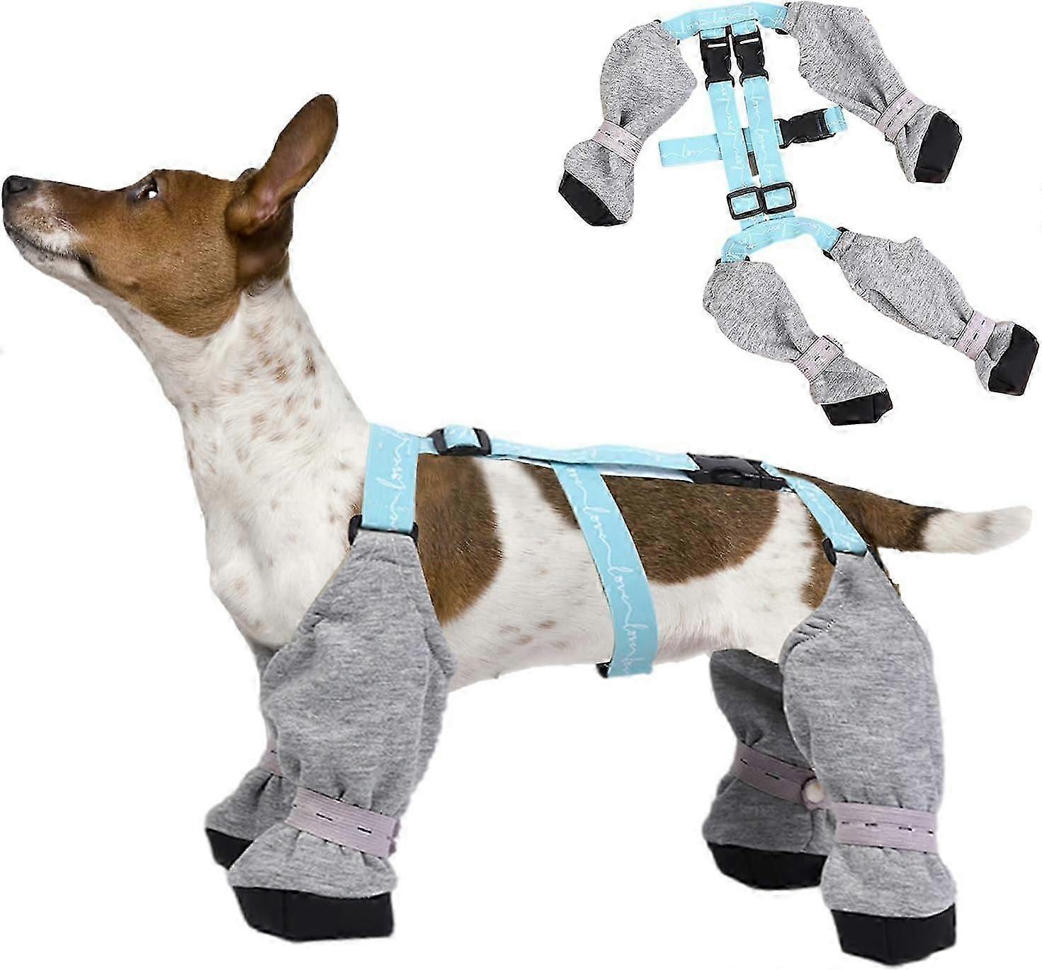Botas para Cães de Inverno com Suspensórios, Botas para Cães à Prova d'Água com Alça Auxiliar, Bota Antiderrapante para Cães com Suspensórios Ajustáveis para Cães Pequenos e Médios Grandes