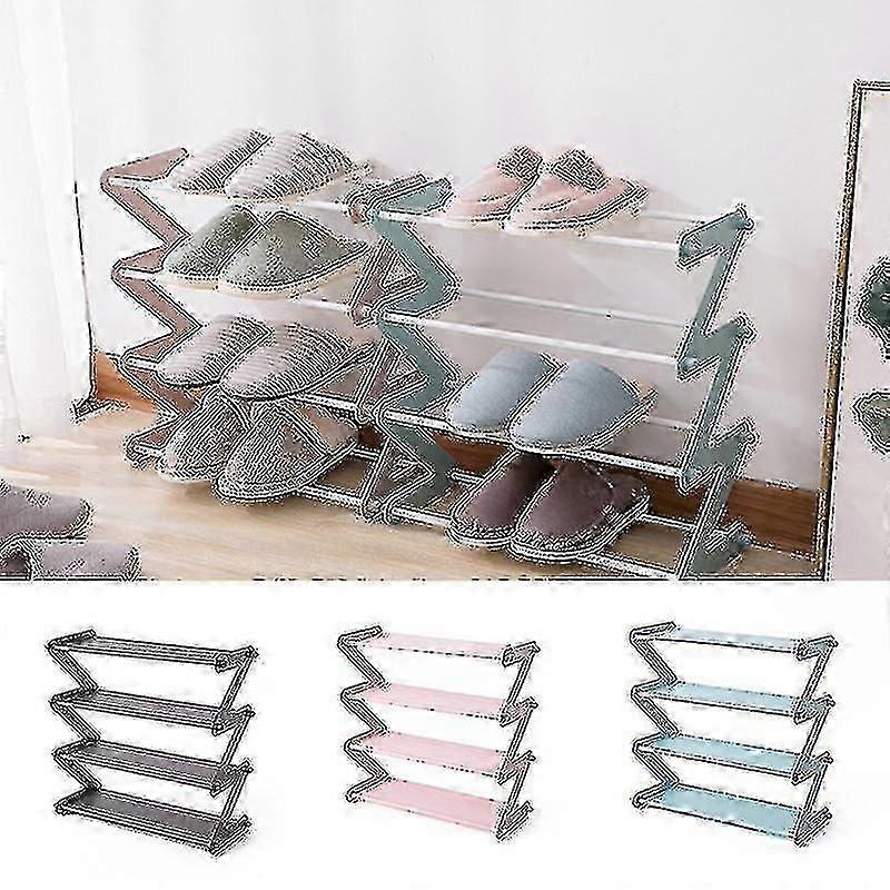 4-Tier Z-Shaped Shoe Rack  Stackable & Expandable Footwear Organiser for Compact Storage Solutions