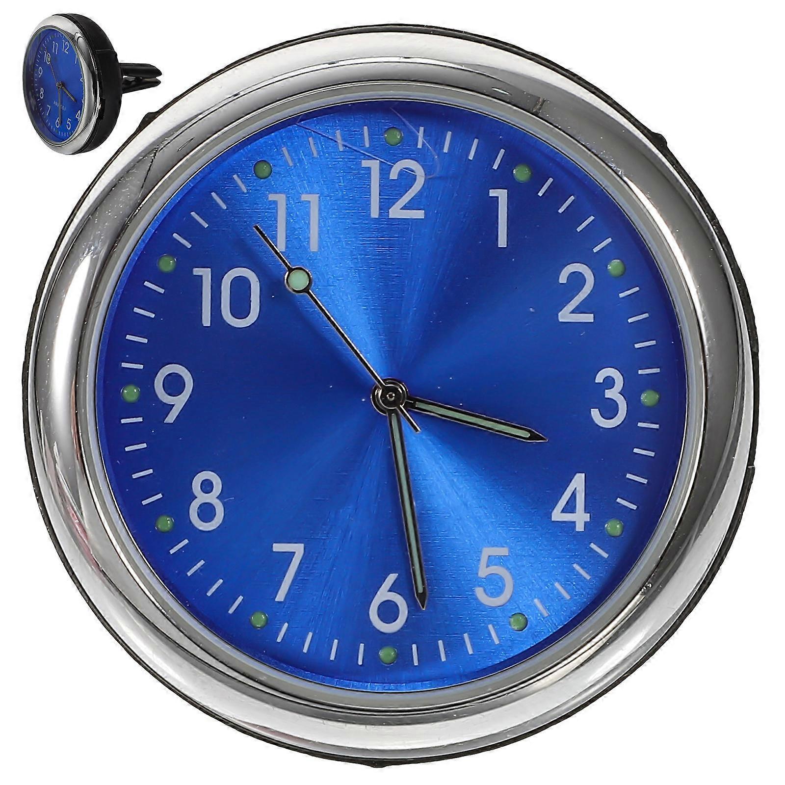 Car Dashboard Clock Universal Mini Quartz Time Display Luminous Pointer Blue 4x4x2cm For Auto Interior Decoration 1Pack