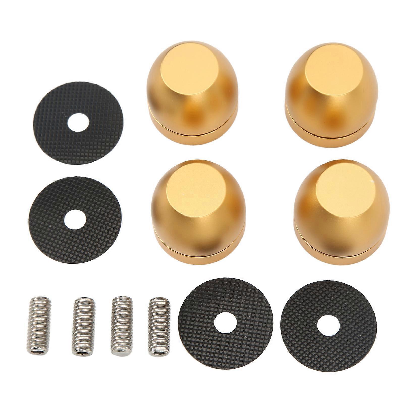 Speaker Isolation Stand Feet Set Aluminum Alloy Amplifier Base Pads o Shock Absorption Pads Gold