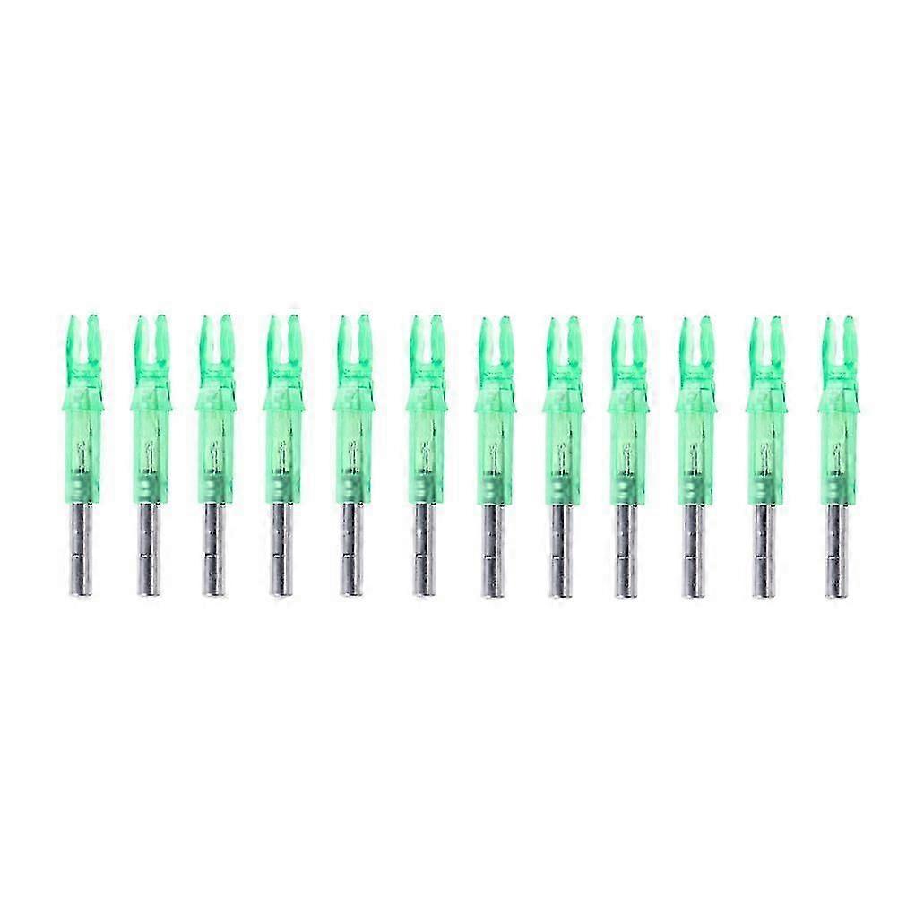 12pcs Τοξοβολία LED φωτισμένο βέλος κυνήγι φωτεινό βέλος ουρές τόξο αξεσουάρ εσωτερικό βέλος τέλος ταιριάζει 6.2mm άξονα βέλους (πράσινο)