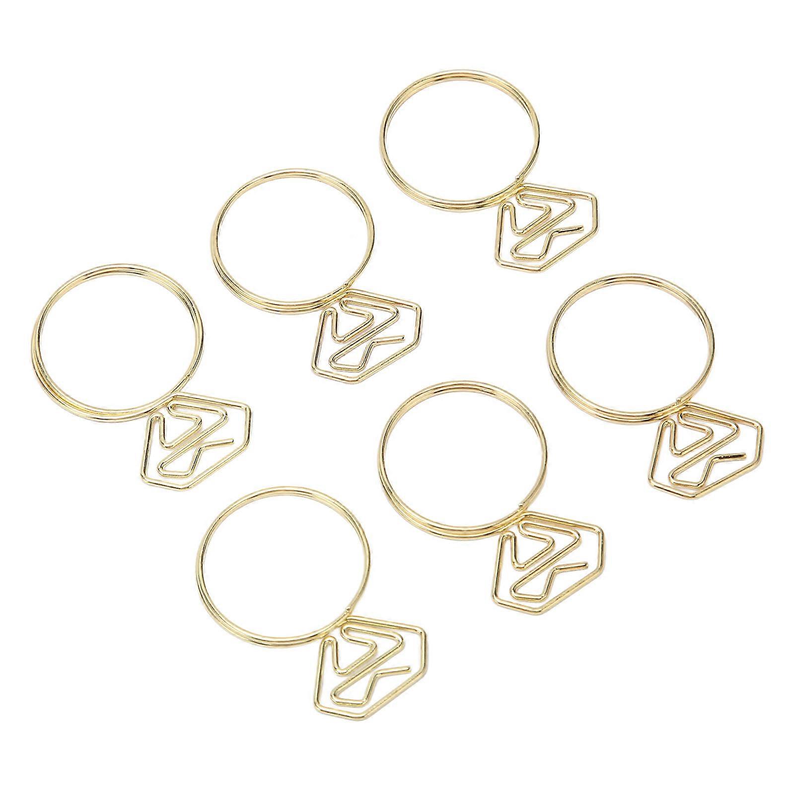 80pcs Ring Shape Paper Clips Rustproof Multifunction Multifunction with Clear Box for Office School Gold