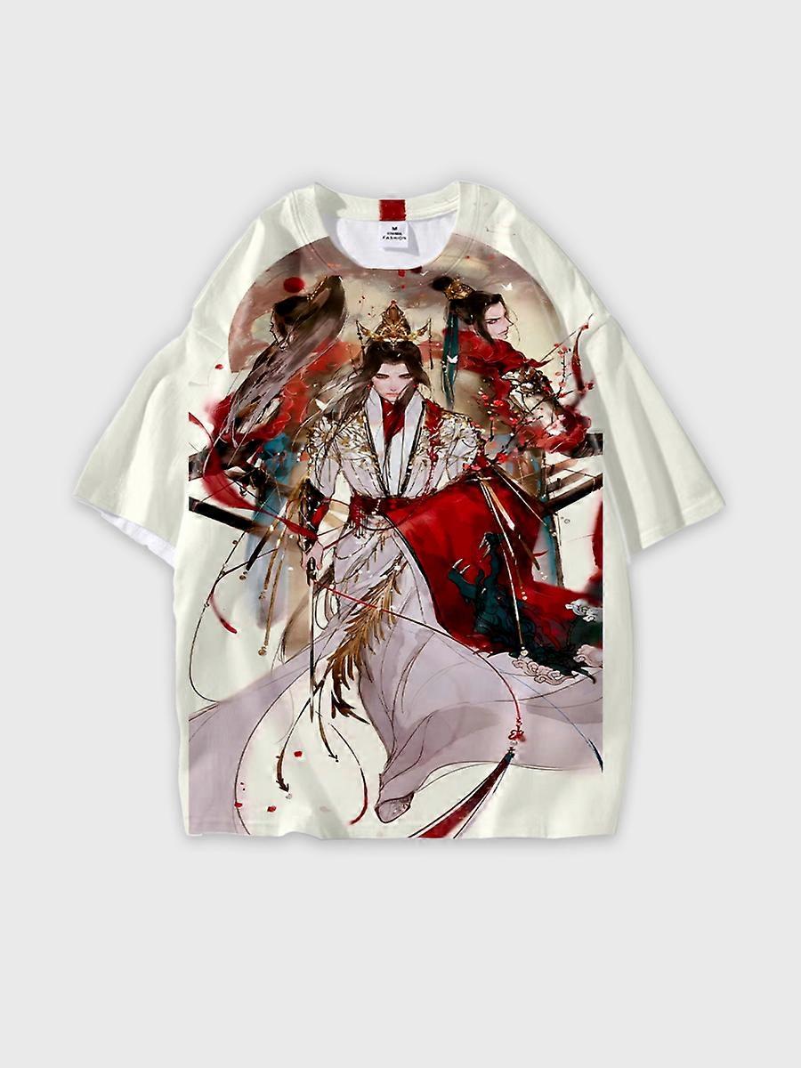 T-shirt round neck Role Pattern loose short sleeve E3586