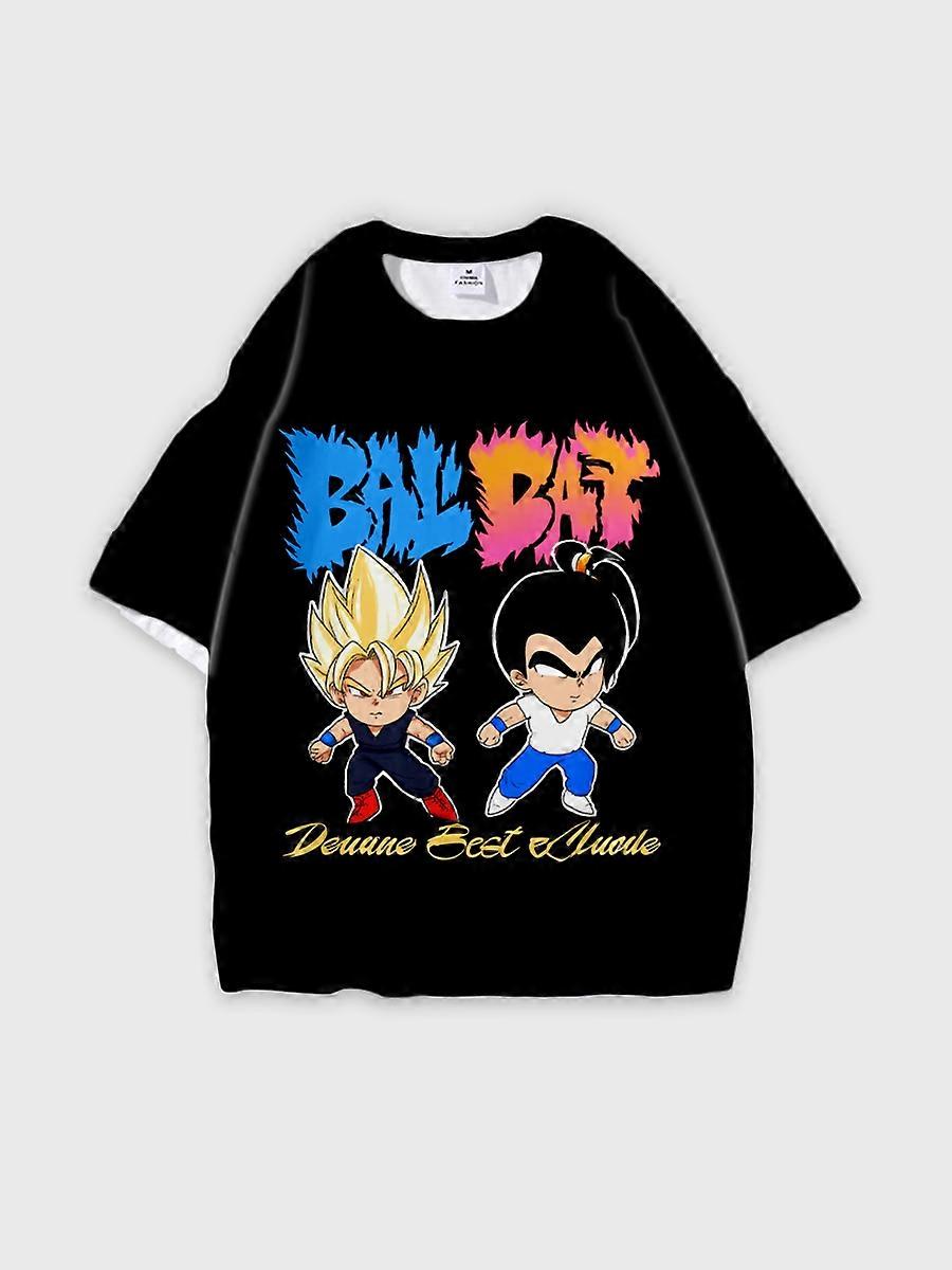 T-shirt round neck Cartoon Pattern loose short sleeve E955