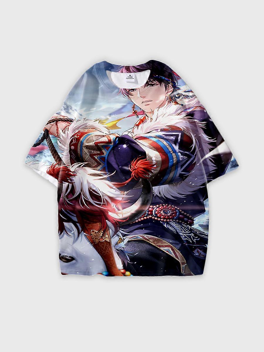 T-shirt round neck Role Pattern loose short sleeve E3339