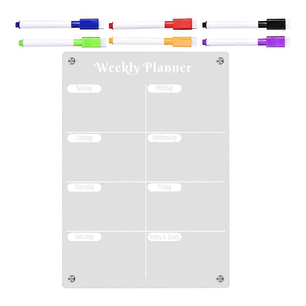 Fridge Notepad Clear Dry Erase Board For Refrigerator Magnetic Attachment Meal Planning 1Pack