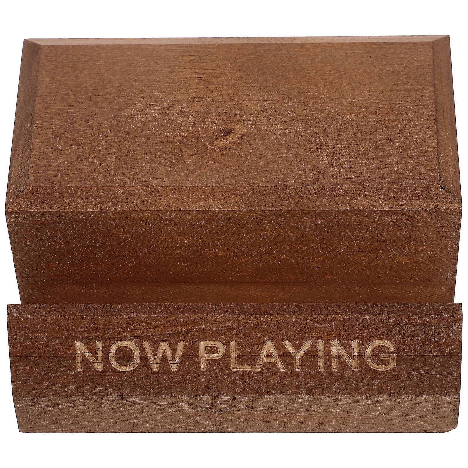 Display Stands Vinyl Records Holder Rectangular Shape Wooden Material Office Use 12.7x6.4x10.2cm 1Pack