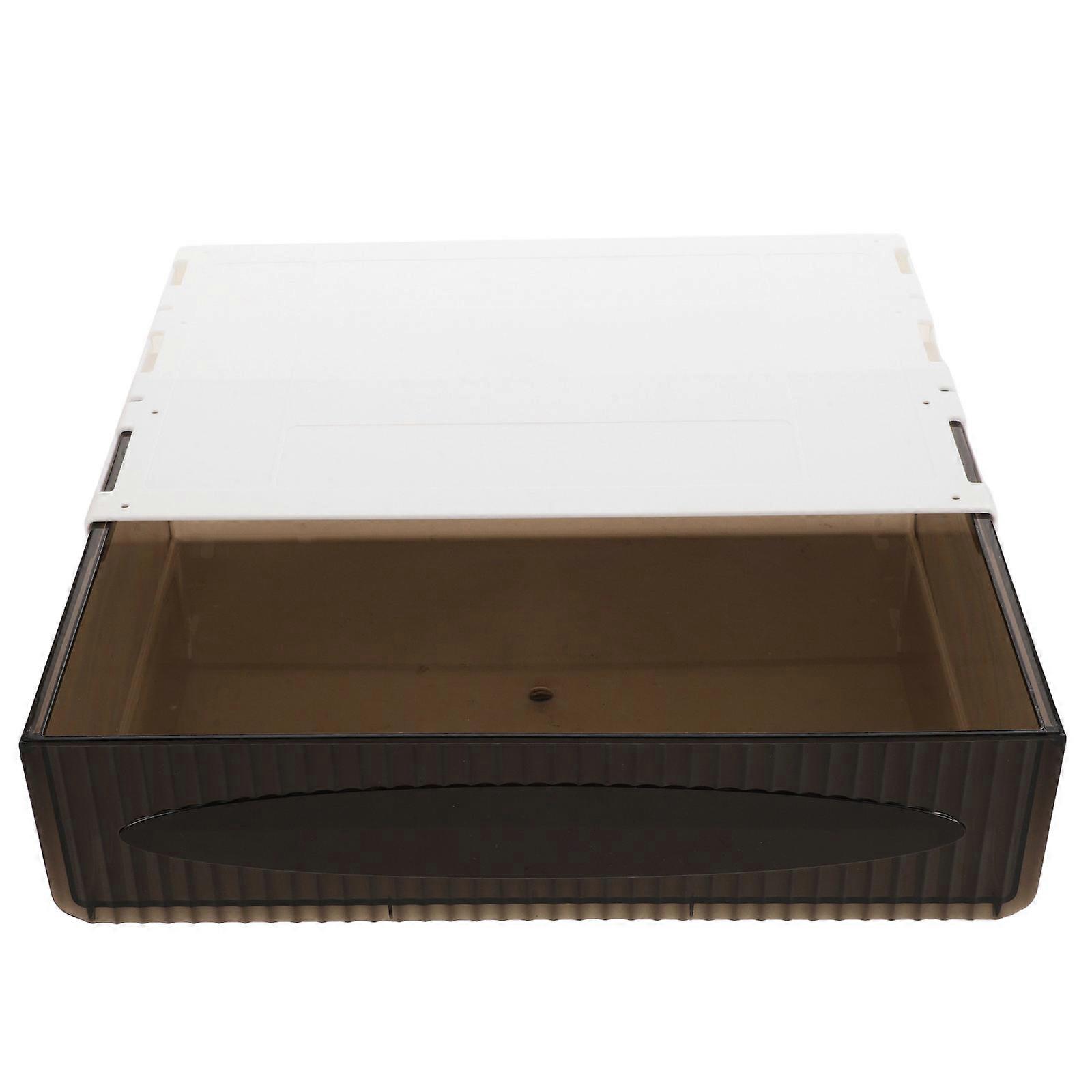 Adhesive Under Desk Drawer Organizer for Storage Black Plastic Large Capacity 7.8 Inches