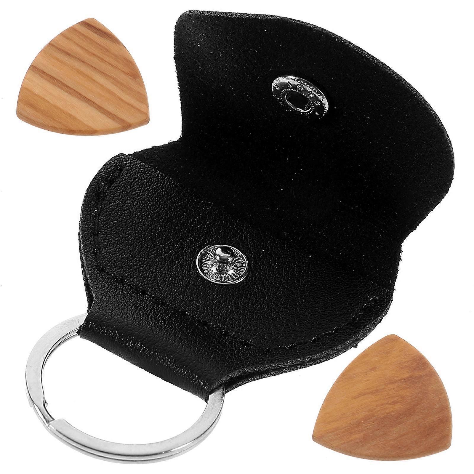 Bass Pick Holders Keychain Guitar Accessory For String Instrument Beginners Rectangular 1Set Storage