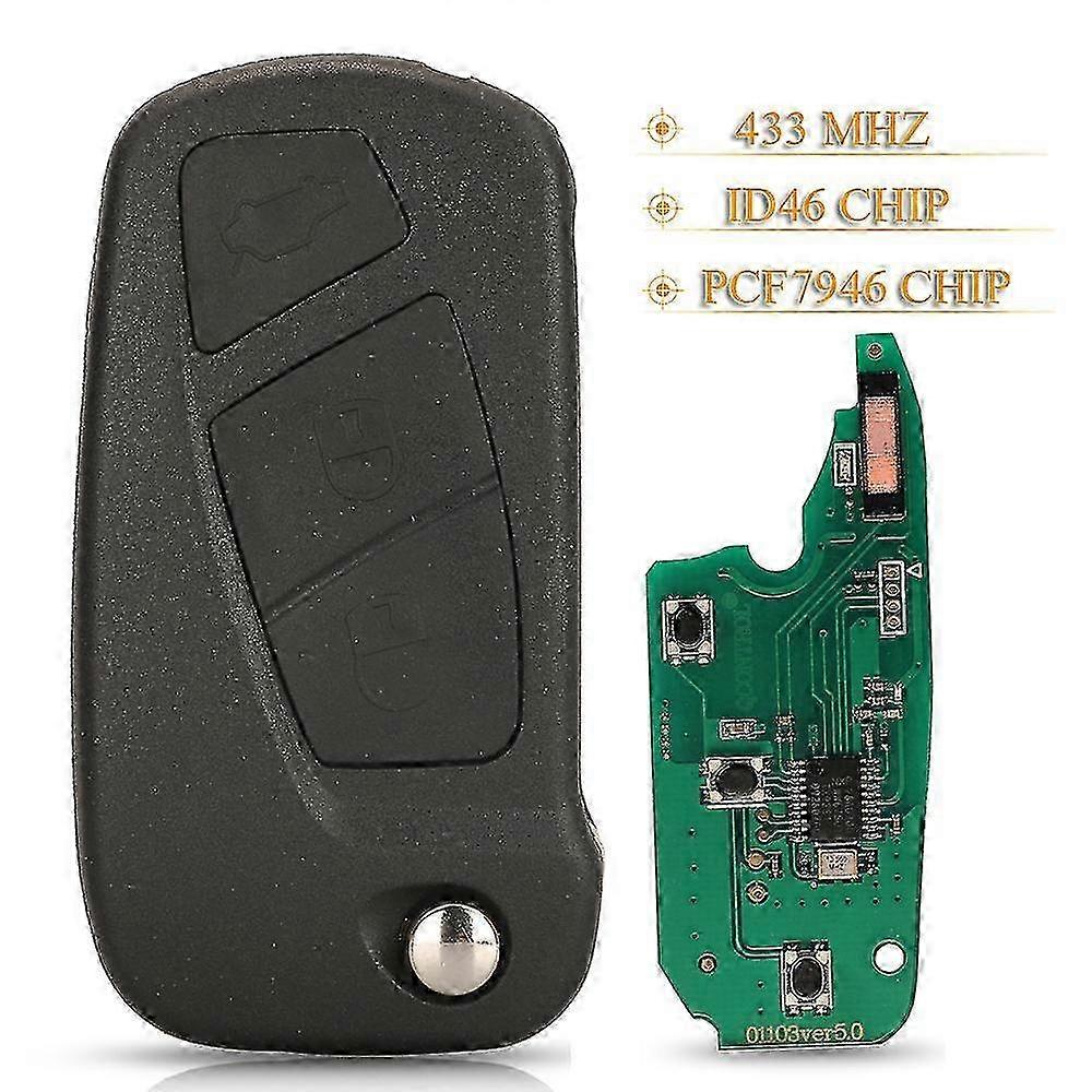 2025 Jingyuqin 3buttons Flip Folding Car Remote Key 433mhz Id46 Pcf7946 Chip For Ford Ka 2008 - 2016 With Sip22 Blade 1838586