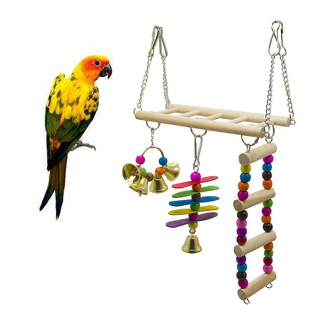 MultiColor Bird Swing Toy for Parrots and Pet Birds Perfect for Climbing and Adventure 28.5 inches