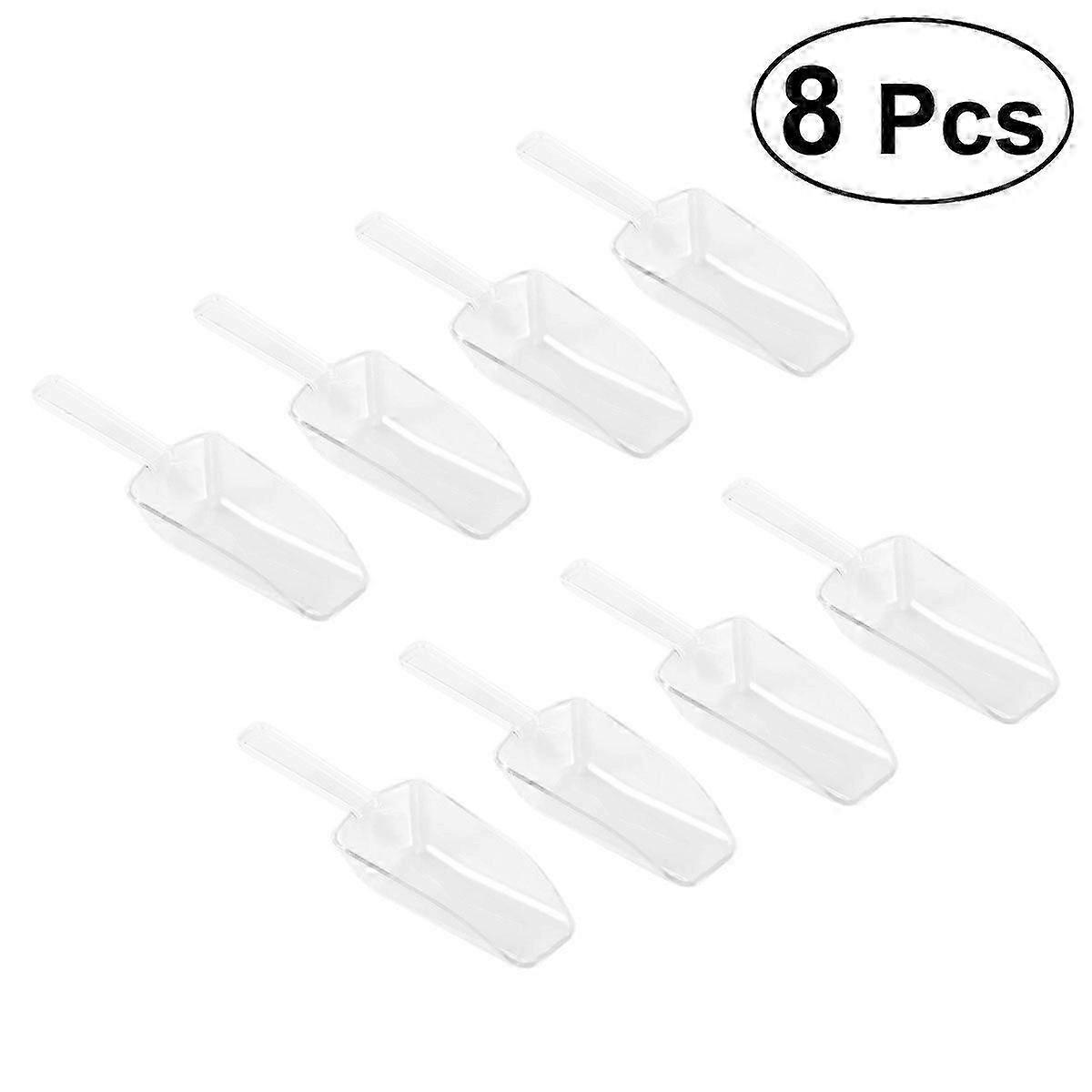 8Pcs Plastic Scoop Mini Clear Flour Ice Candy Dessert Buffet Popcorn Scoop Φτυάρι (Λευκό)