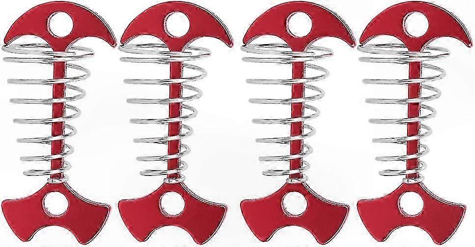4-Pack Ground Anchors with Rope Loop Hooks for Camping and Outdoor Use