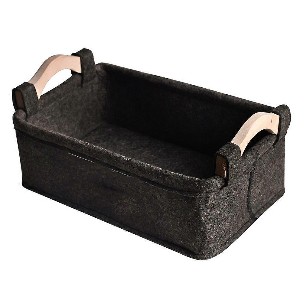 Felt Storage Bucket For Home Organization Suitable For Adults Dark Grey Nordic Style 1Set