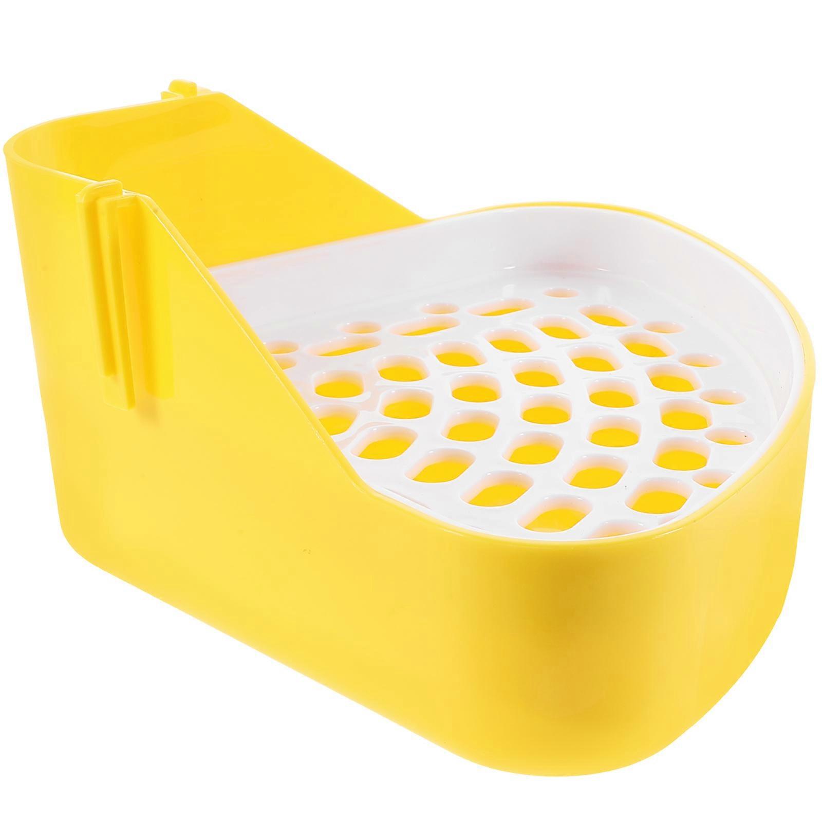 نونية أرنب مثلث للحيوانات الصغيرة صندوق قمامة تدريب على المرحاض 24.5X17.5X9.8 سم الوقاية من الرائحة 1 مجموعة