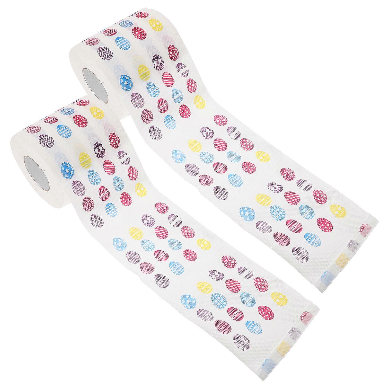 Decorative Toilet Paper Roll with Easter Print for Bathroom 2 Rolls