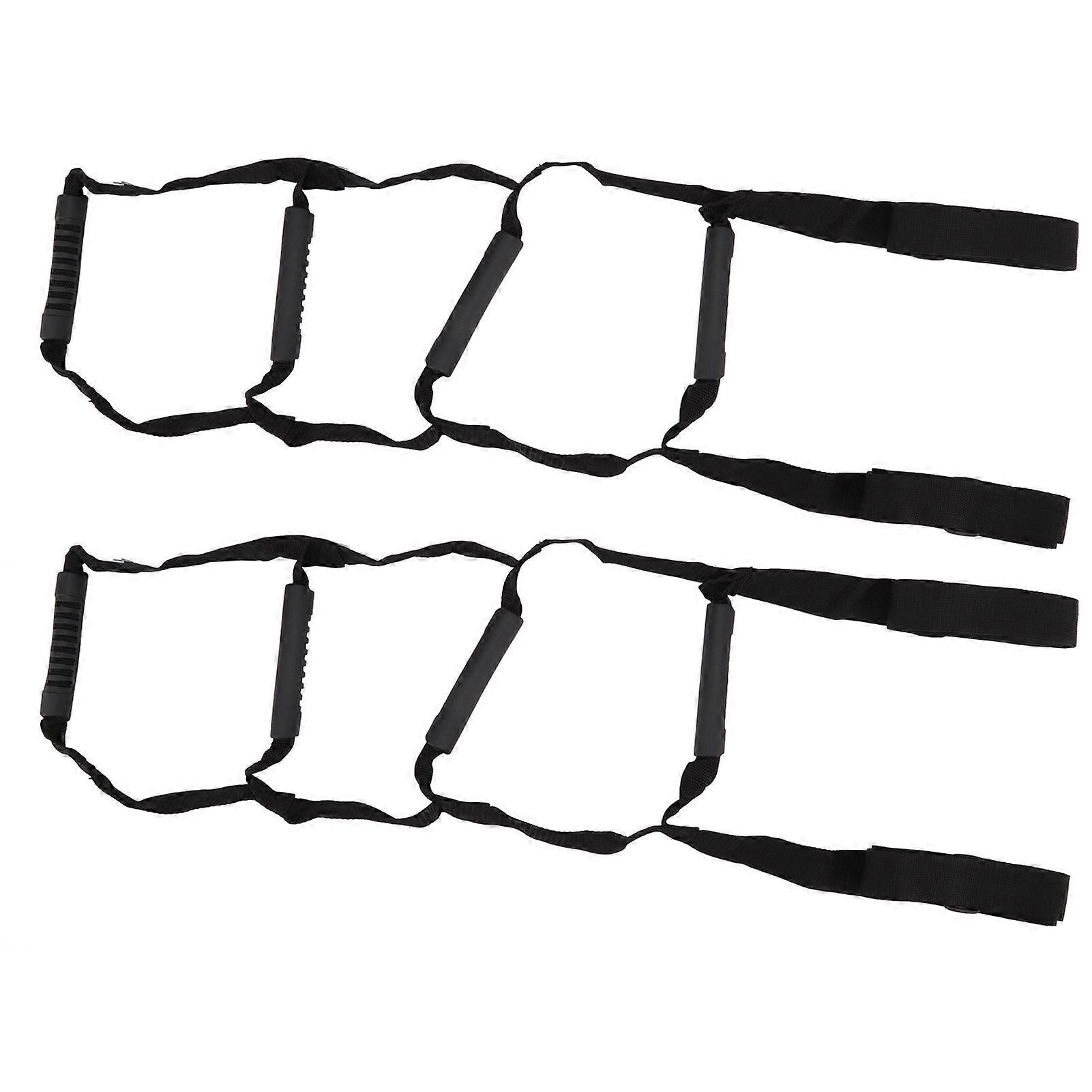 2PCS Bed Sit Up Helper Nylon Adjustable Four Sections Bed Ladder Assist for The Elderly