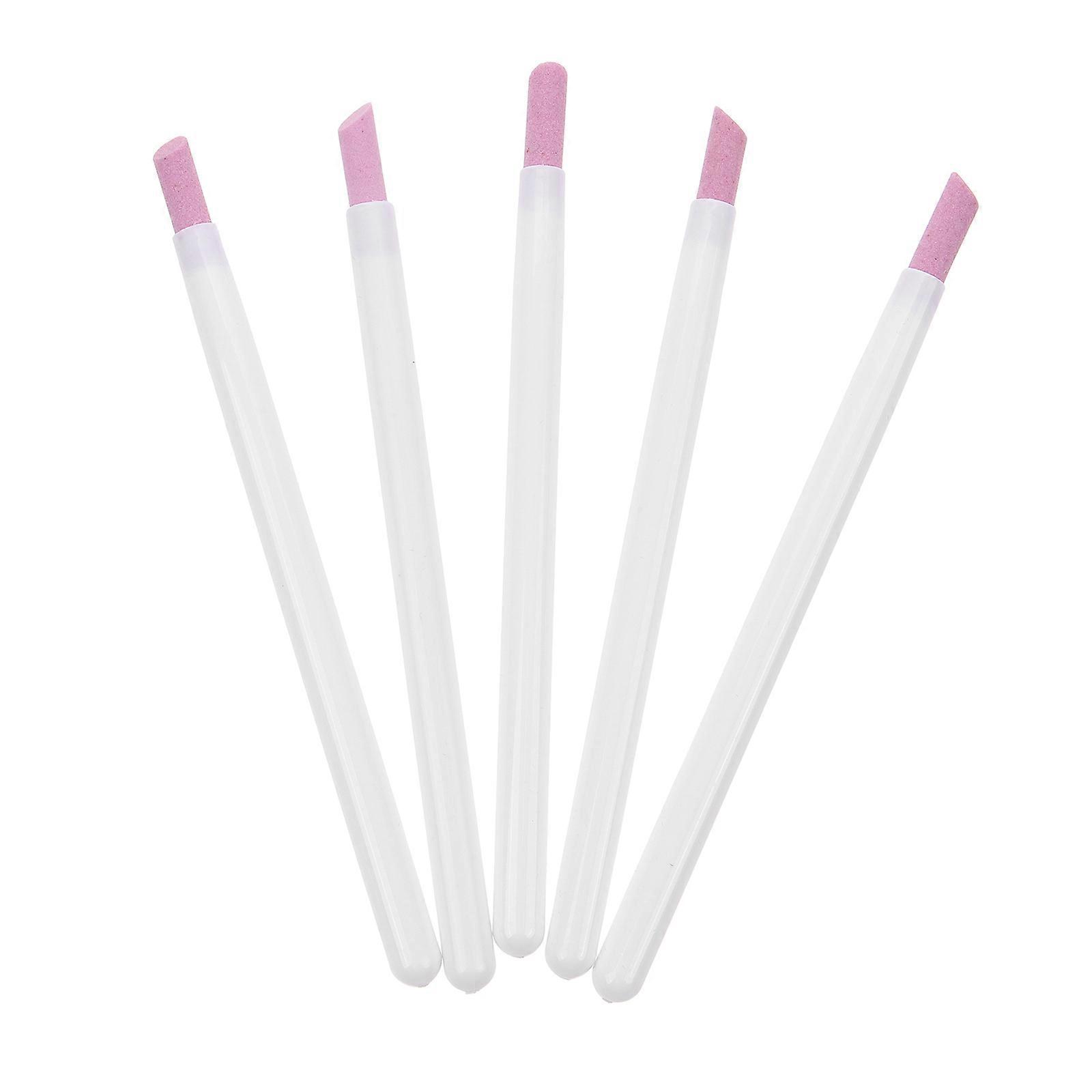 Durable White Nail Engraving Pen Set for Home Nail Care Plastic Manicure Tools 5pcs