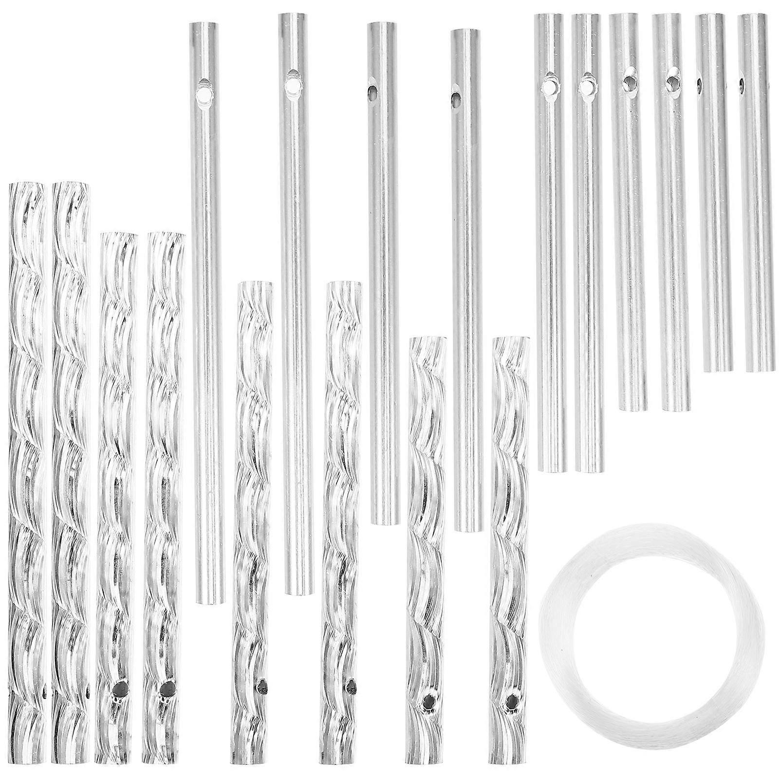 Metal Wind Chime Kit for DIY Crafts with Durable Silver Tubes Perfect for Patio Garden Decoration