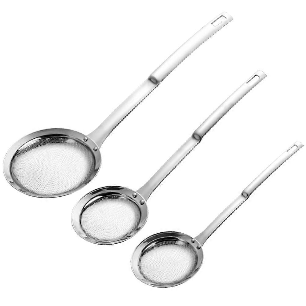 3Pcs Fine Mesh Strainer Stainless Steel Sieve Flour Filter for Juice Flour Spice