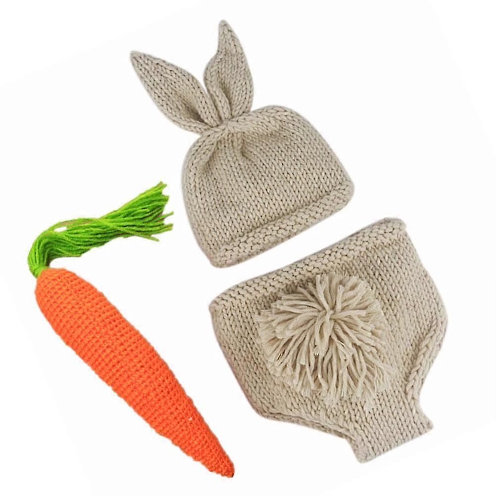 1 Set Newborn Easter Photo Shoot Costume Crochet Knit Hat and Pants Photo Prop
