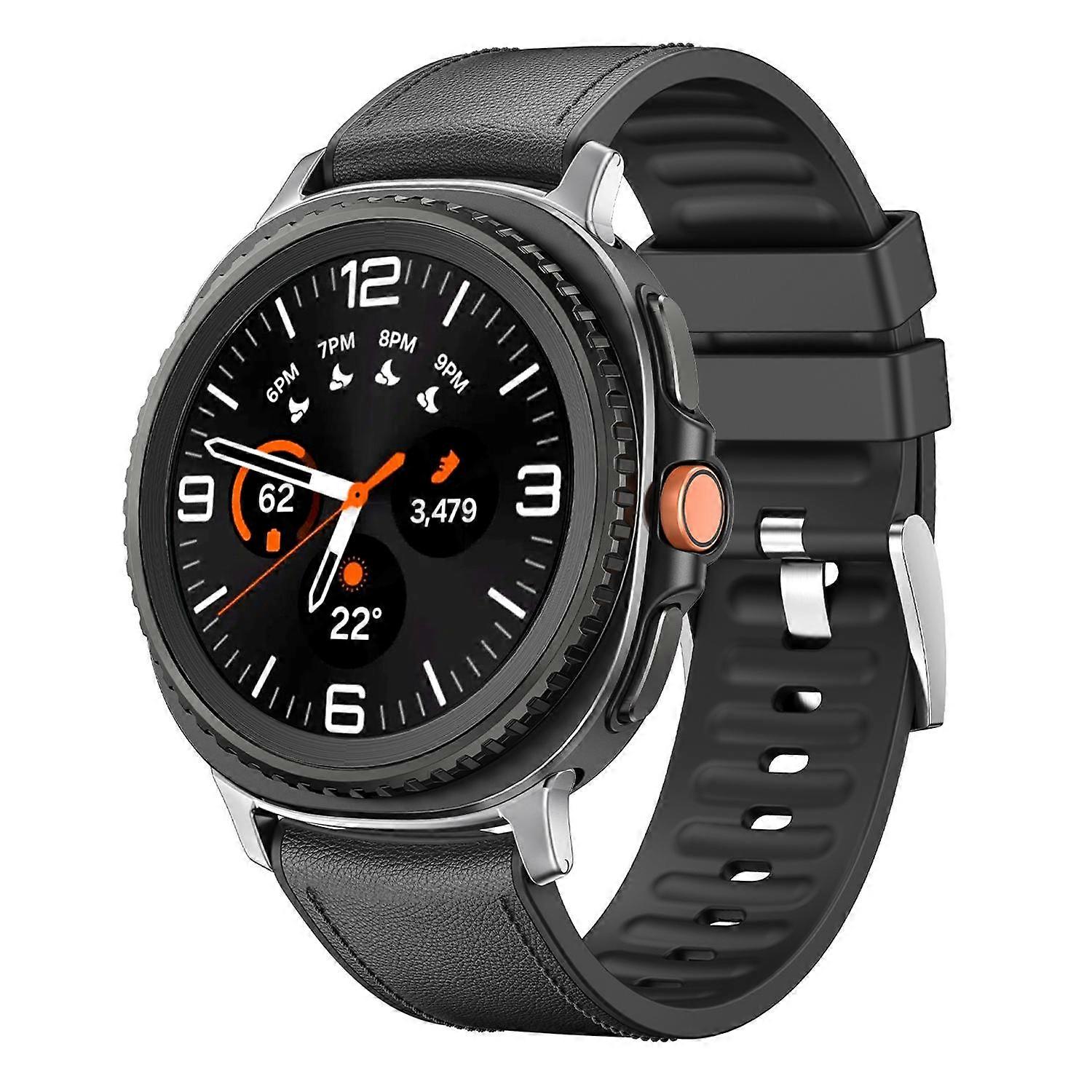 Metallhuvud Läder Hud Silikon Klockband För Samsung Galaxy Watch8 / Watch8 Classic