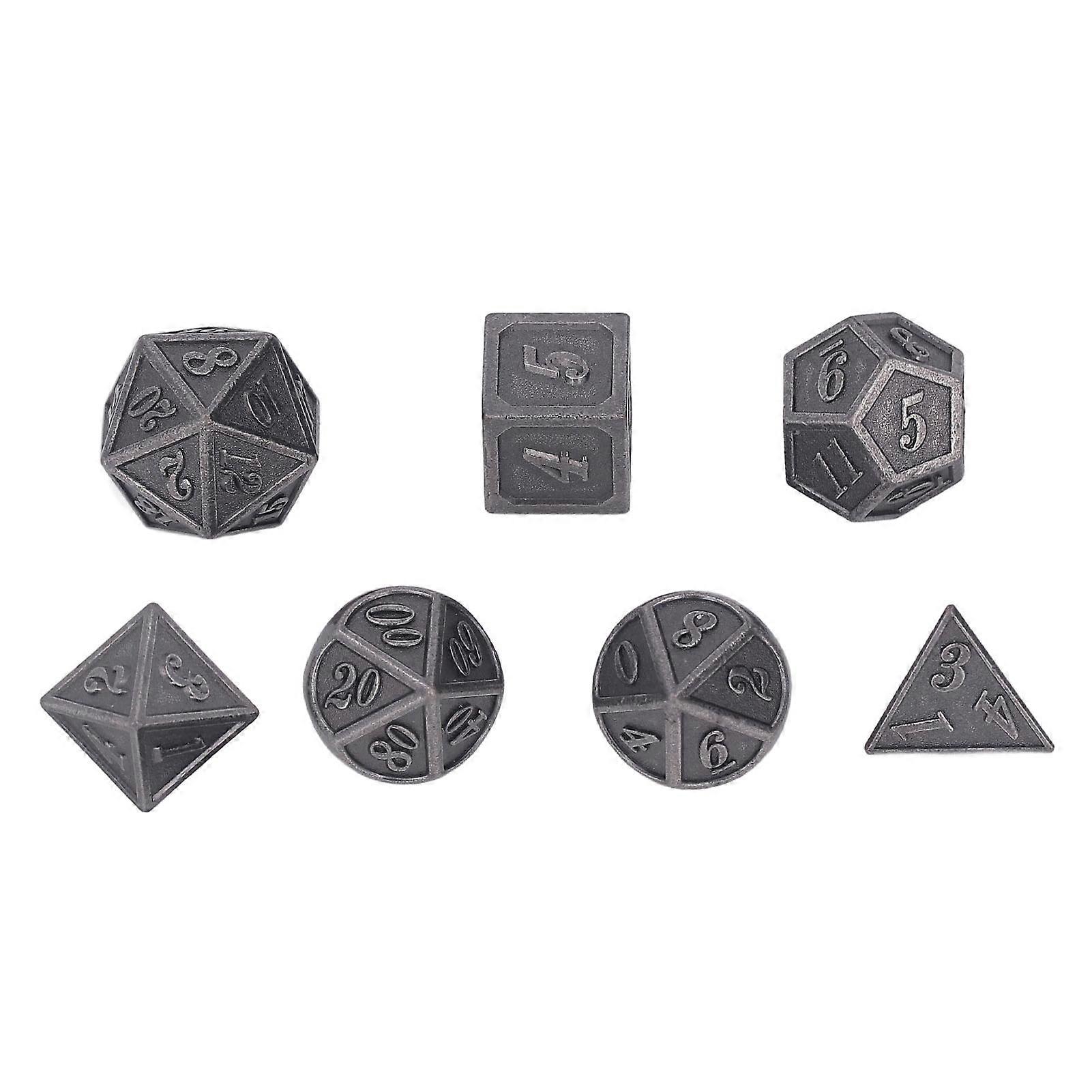 7-Piece Zinc Alloy Polyhedral Dice Set for RPGs