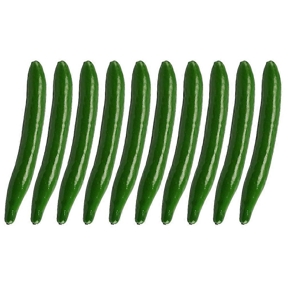 10Pcs Concombre Modèle Décor Végétal Vert Photo Prop