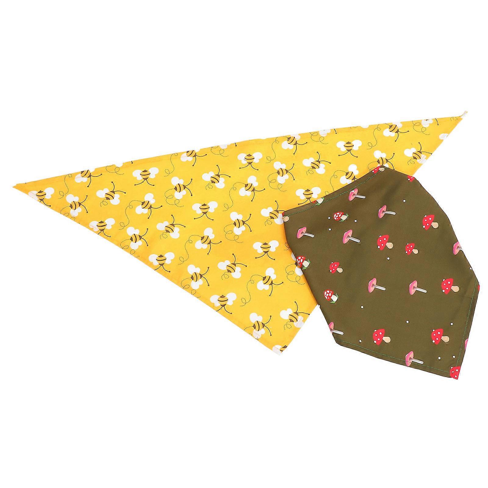 2pcs Dog Triangular Bandana with Pet Cartoon Printing Suitable for Pets