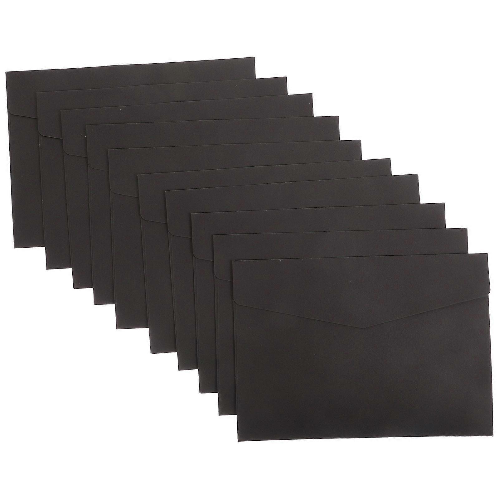 Black Kraft Paper Envelope for Writing Use Simple Style Sturdy and Lightweight Storage Solution 1 Set