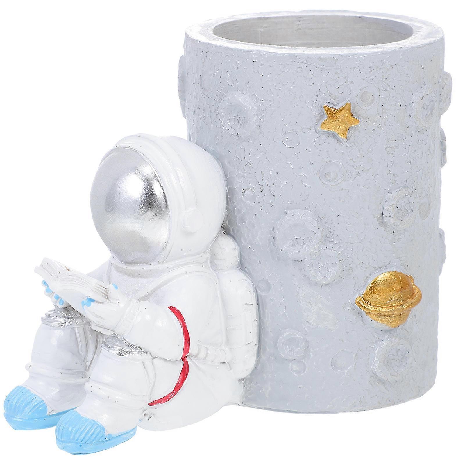 Astronaut Adornment Silver Resin Durable Desk Organizer for Storage
