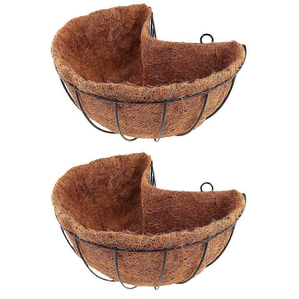 Hanging Planter Basket 2Pcs Wall Mounted Flower Pot For Terrace Decoration Space-saving Functionality