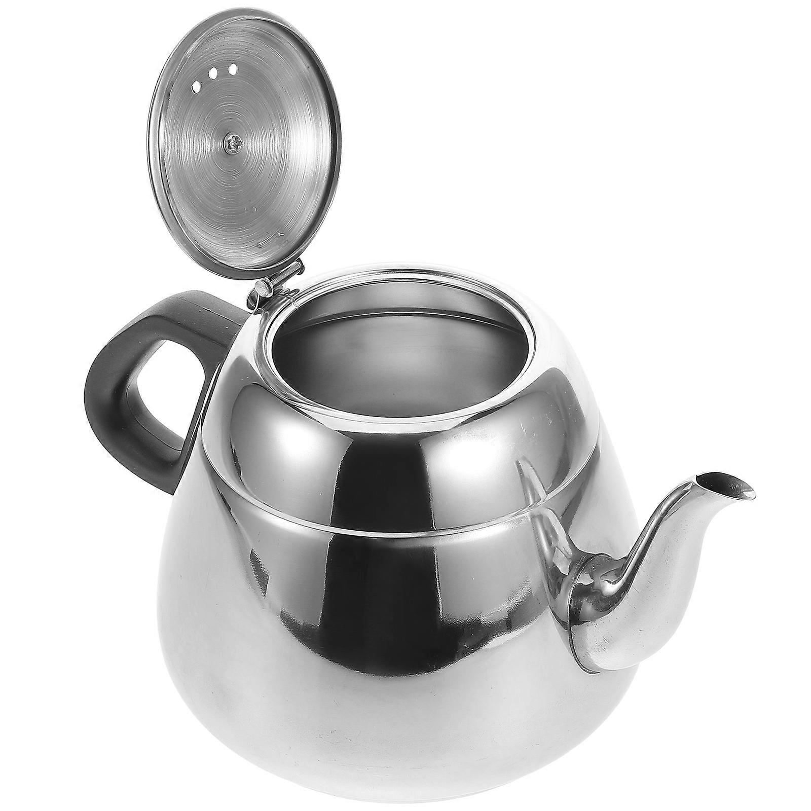 Simple Design Stainless Steel Teapot For Boiling Water Kitchen Use 2L Round Shape Practical 1Pcs