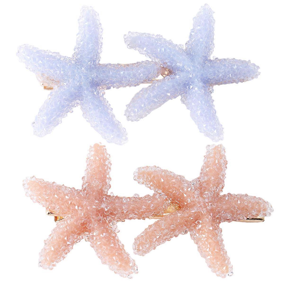 Here's a refined and professional product description for your **Sea Star Hair Clips**:
**2pcs Sea Star Hair Clips – Unique Fashion Bobby Pins in