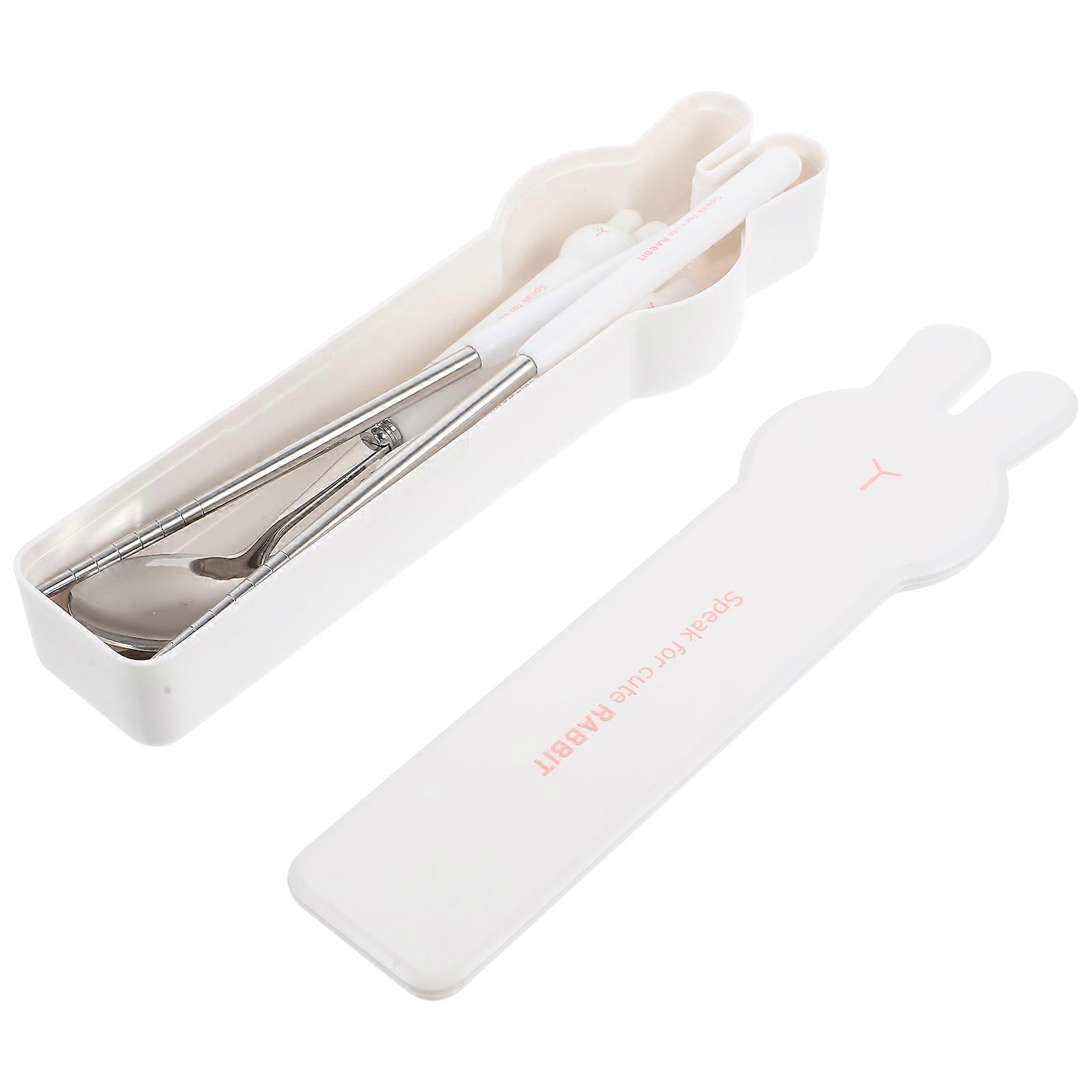 Portable Camping Utensils Set with Case Reusable Spoon Fork Chopsticks 1 Set Ideal for Outdoor Activities and Family Picnic Stainless Steel