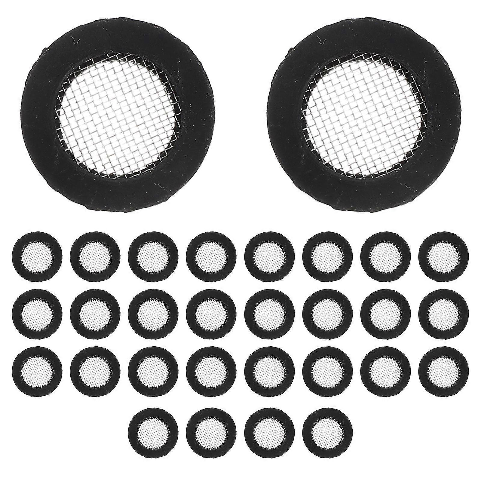 Hose Gasket with Metal Screen 24Pcs Black Leak-Proof Seal Filter Net Washer for Hose