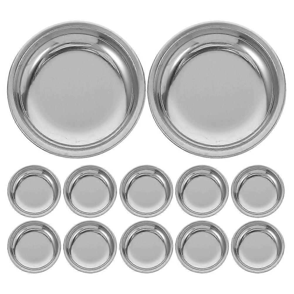 12Pcs Round Tea Bag Dish Stainless Steel Holder For Home Office Use Prevent Drips With Elegant Style