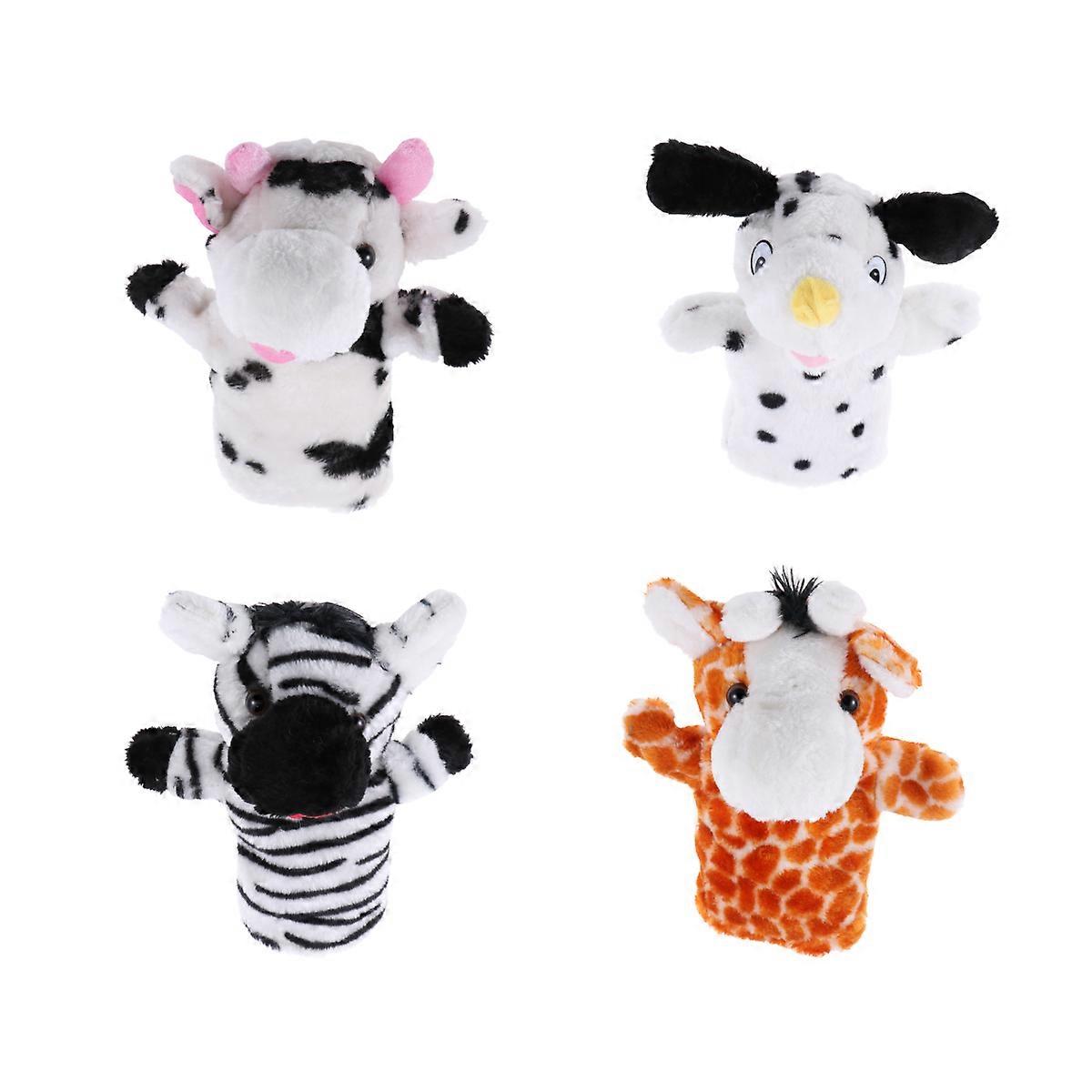 4Pcs Plush Hand Puppets In Puppy Shape For Children Story Telling Celebrations Birthdays And Christmas
