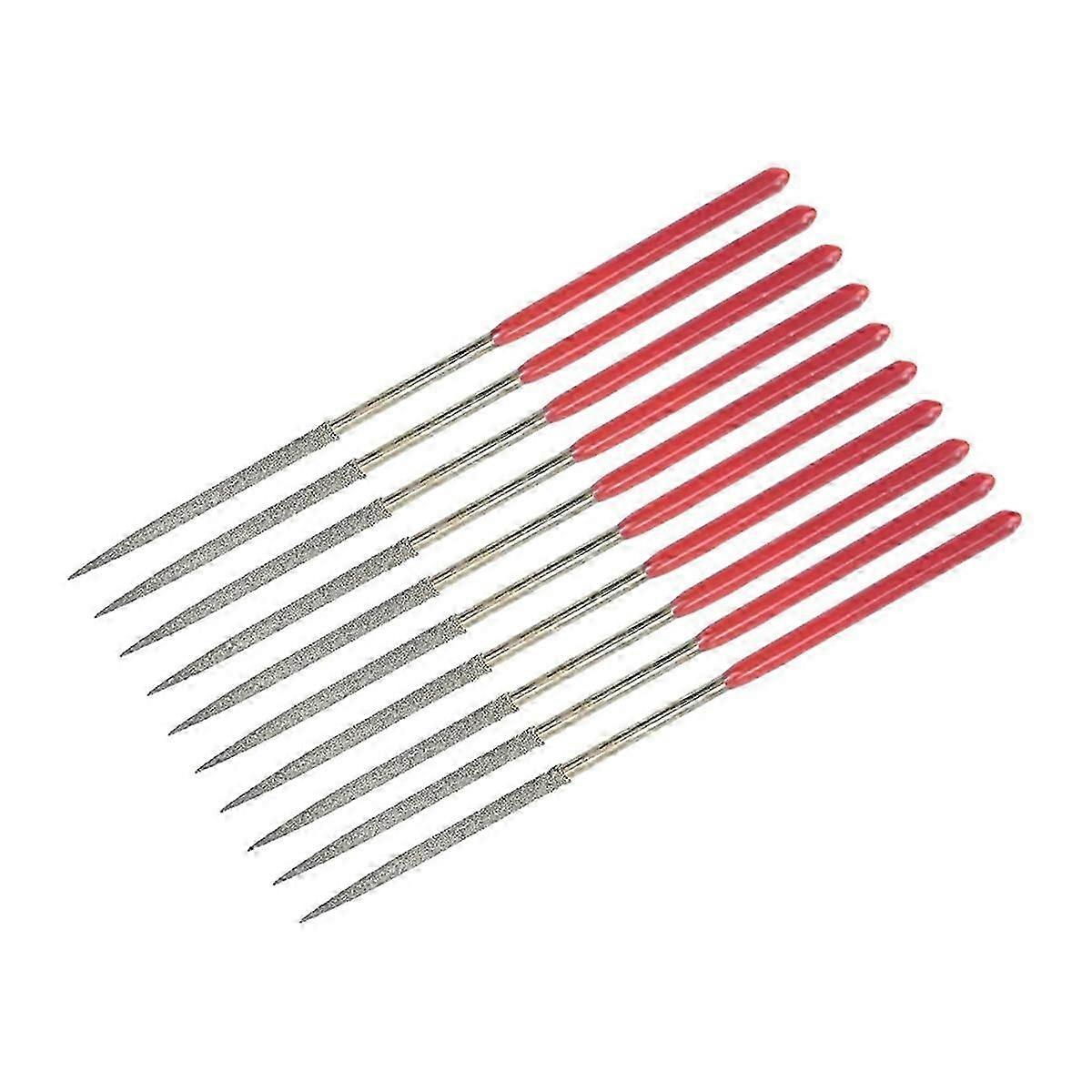 10Pcs Round Diamond Needles File, 3mm X 140mm Round Diamond Needle File Set for Metal Stone Wood Gla