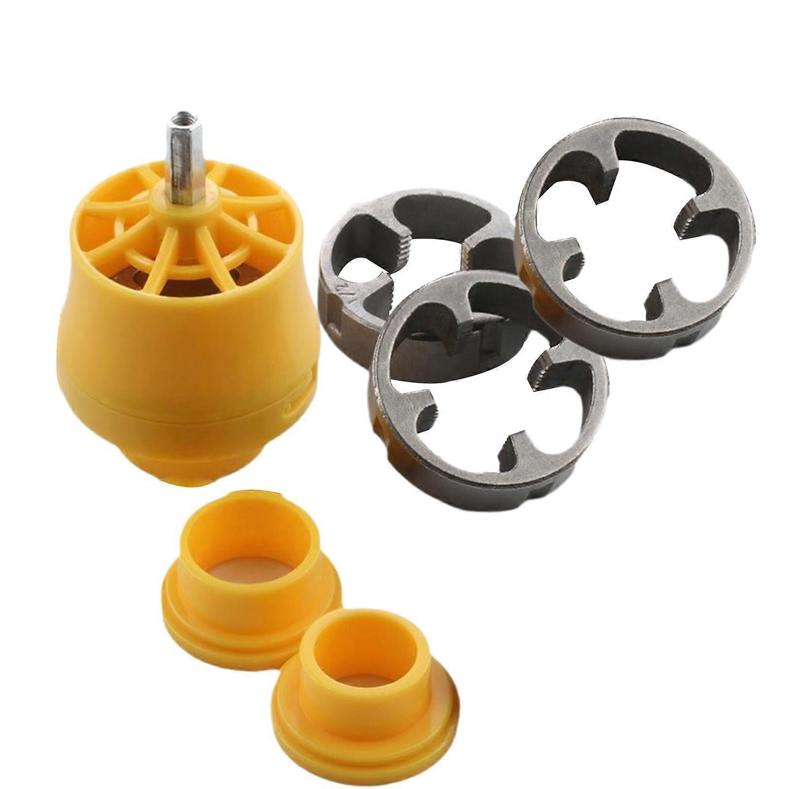Pipe Threading Tool Set, 6-Piece Smooth Thread Maker, Hand Plumbing Tools Kit, 5.8X5.8X7.8 Cm