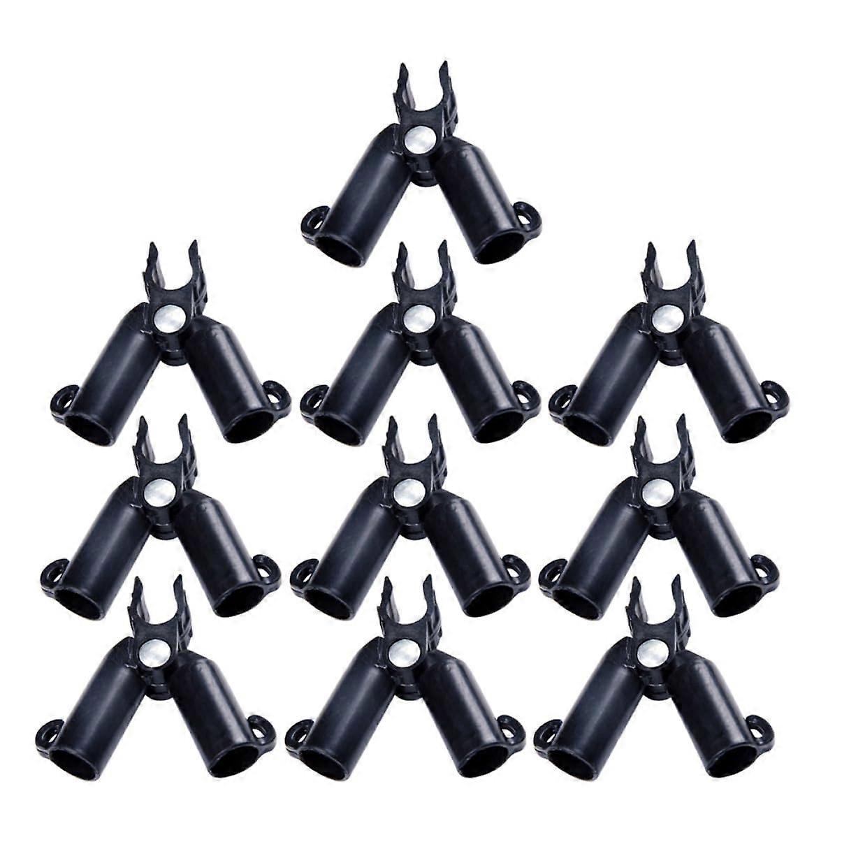 10 Pack Garden Cable Clamps with Anti-Fall Hooks for Wire Management, Black PP
