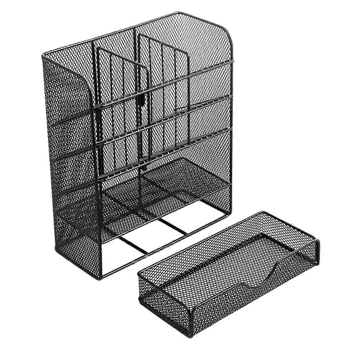 Mesh Desk Organizer, Multi-Functional Pen Holder, Desktop Stationary Organizer, Storage Rack for School, Home, Office