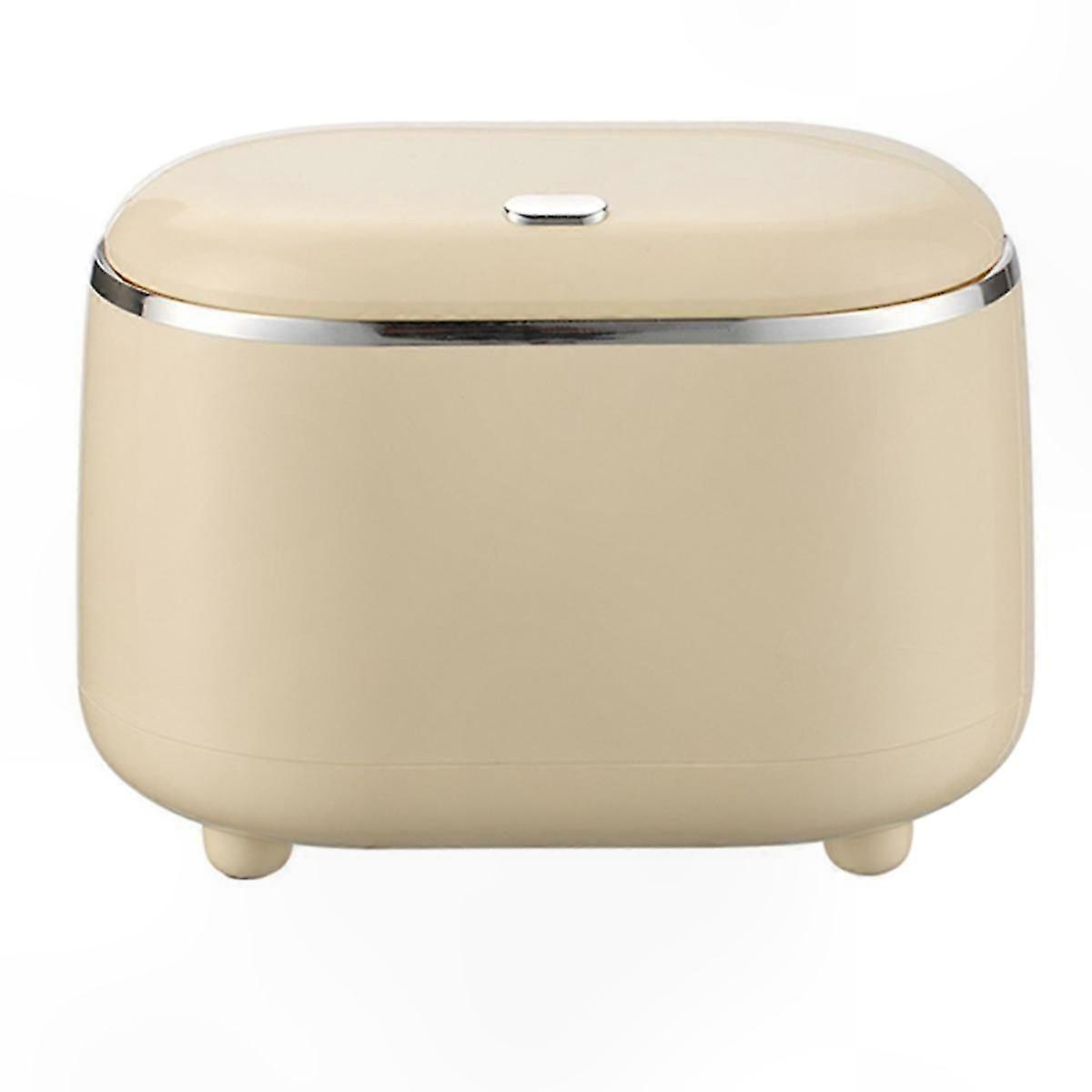 Compact Desktop Trash Can with Lid, Mini Storage Bin for Office or Home Use