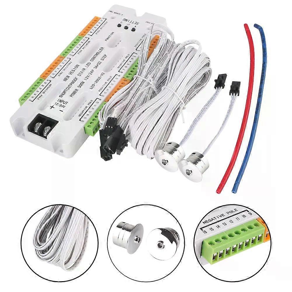 Stair LED Motion Sensor Light DC12V/24V Ladder Night Light 32 Channels Prevent Short Circuit Controller