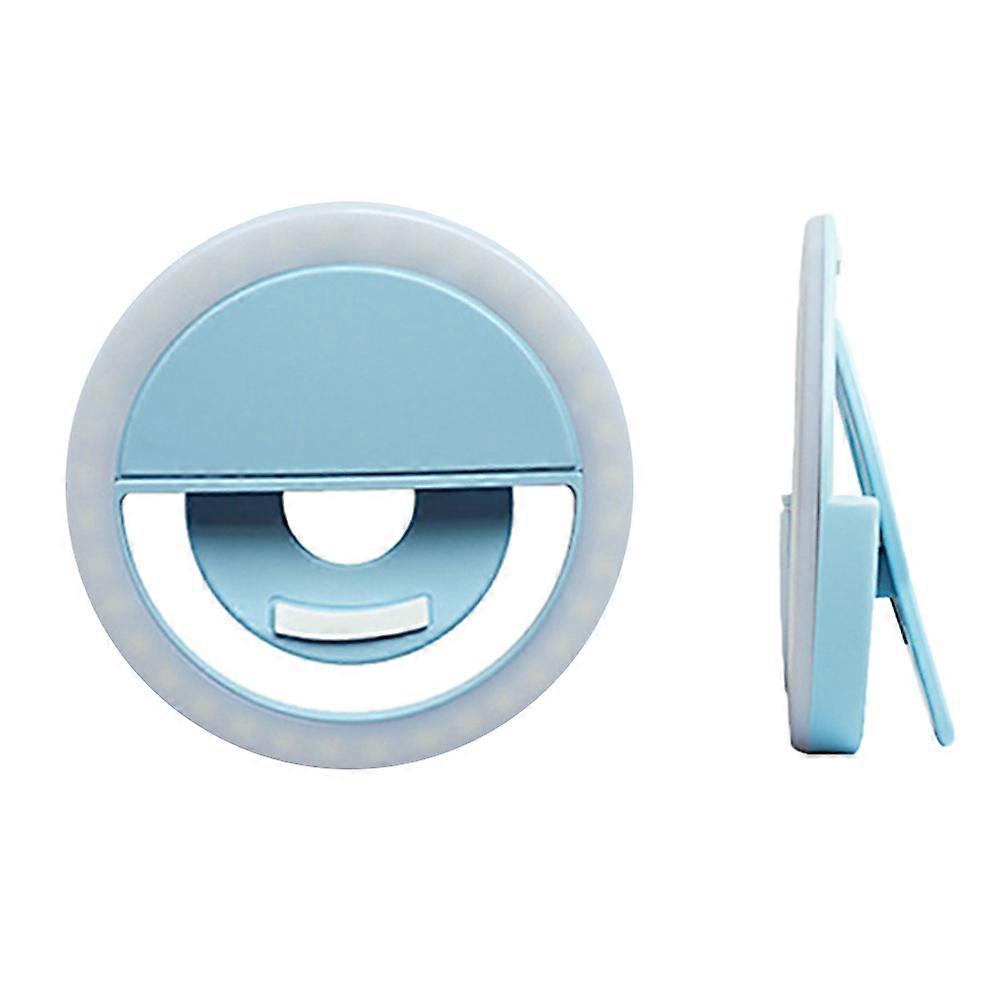 Supplementary Light Lamp Mobile Phone Selfie Light Annular Supplementary Light Lamp Built-in Rechargeable Lithium Battery Blue