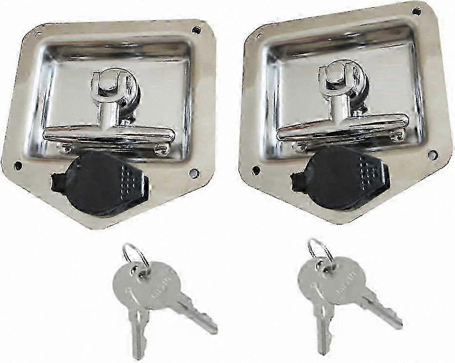 Stainless Steel T-Handle Latch with Keys and Gasket for RV Truck Tool Box Lock Replacement